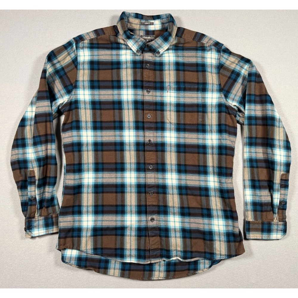 Eddie Bauer Men's Flannel Long Sleeve Shirt - Size Tall XL - Classic Fit - 2018